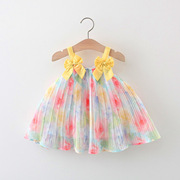 0-3岁宝宝夏季洋气吊带裙韩版女童彩色连衣裙2婴儿周岁清凉小裙子