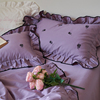 浪漫重生|法式复古紫色玫瑰，全棉100支长绒棉，四件套唯美花边床品