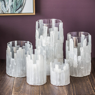 简约创意蜡烛杯烛台晶石，条花器酒店，设计空间室内桌面花瓶装饰摆件
