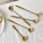 玫瑰花瓣咖啡勺子不锈钢樱花搅拌勺，日式ins风创意可爱长柄甜品勺