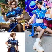 春丽cos服装街头霸王衣服大全套cosplay旗袍万圣节性感套装送头饰