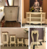 欧式实木家具白色开放漆fb81两门鞋柜沙发，背几玄关柜花架花几台