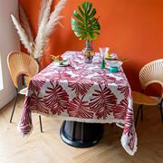 植物绿叶子加厚聚会派对餐桌布台布盖布野餐垫布艺特色定制