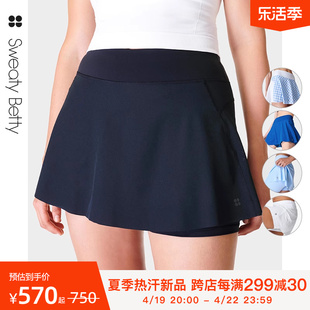 SweatyBetty Swift白色网球裙运动裙裤女防走光带内衬短裤SB2478A