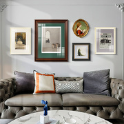 欧式复古沙发背景墙装饰画北欧小众组合挂画现代美式客厅壁画法式