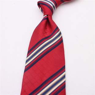 意大利高级商务绸缎桑蚕丝男士红色领带公务传统10cm面试真丝领带