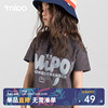 mipo纯棉儿童T恤夏季男女童字母印花短袖原创潮流