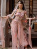 格格间原创合欢公主异域少女，汉元素粉色，茉莉古风纱敦煌舞蹈服