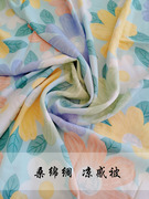 桑棉绸夏凉被夹被超冷感被人造棉被子空调被绵绸布夏季被单薄纯棉