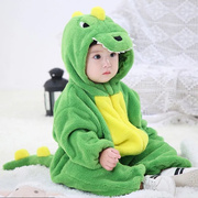 婴儿连体衣宝宝哈衣保暖满月服可爱超萌儿童恐龙，睡衣外出动物爬服
