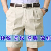 男士短裤夏季五分裤纯棉，宽松爸爸中老年，西装外穿裤头大码中0526m