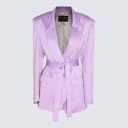 HEBE STUDIO淡紫色粘胶情人运动夹克女士外套/大衣
