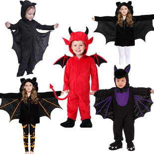 2023万圣节蝙蝠服装儿童蝙蝠披风斗篷cos装吸血鬼服装翅膀