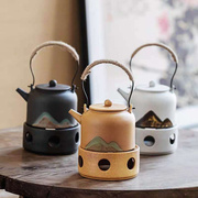 日式温茶炉茶壶茶具蜡烛，煮茶炉花茶，暖茶小温茶器煮茶器陶瓷