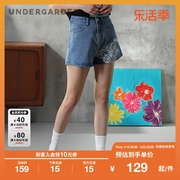 UNDERGARDEN女装牛仔短裤夏季潮流字母印花9316MAE