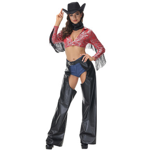 性感角色扮演女警套装西部牛仔流苏服情趣内衣制服性感舞台表演服