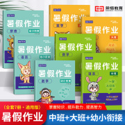 2023新版幼小衔接暑假作业幼儿园中大班升小学一二年级暑期提升作业练习册语言数学拼音教学练习本幼儿学前入学准备训练用书书籍