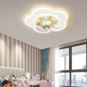 2023卧室风扇灯北欧现代简约儿童房，吸顶灯创意个性网红风扇灯