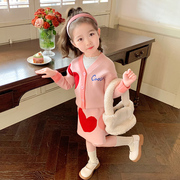 女童秋季毛衣裙子套装2023春秋儿童洋气时髦小女孩时尚两件套