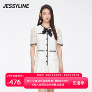 jessyline夏季女装，杰茜莱白色蝴蝶结，连衣裙女321111179