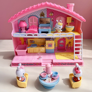 一言粉红兔迷你小屋兔子过家家系列厨房冰箱仿真房间3岁儿童玩具
