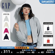 gap女装2024春季法式圈织软渐变刺绣logo连帽卫衣外套873736