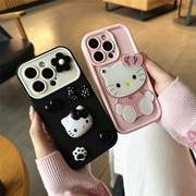 可爱卡通hellokitty凯蒂猫适用iphone15promax苹果13手机，壳13promax14pro防摔12补妆镜保护套11全包立体