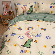 纯棉床单三件套儿童卡通1.2米1.5m床学生宿舍单人床上用品1.8套件