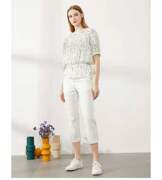 bp21夏季韩国同款波点印花宽松版雪纺，两件套短袖衫衬衫