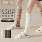 袜套女款秋冬季堆堆袜针织长筒袜子jk防滑保暖腿套护膝白色小腿袜