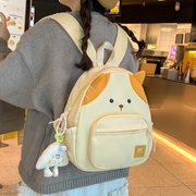 日系可爱卡通小猫双肩包女孩(包女孩，)儿童小学生书包，小清新旅游出游小背包
