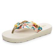 巴厘岛拖鞋女夏时尚外穿波西米亚人字拖中跟厚底防滑夹脚沙滩凉拖