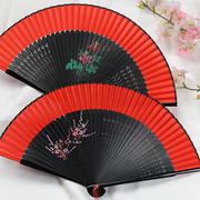 中国风红色手绘扇子女式古风汉服，折扇6寸古典随身便携折叠舞蹈扇