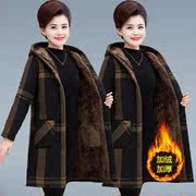 中老年人女装棉衣洋气外套，妈妈装冬装，棉袄加绒加厚中长款50-60岁