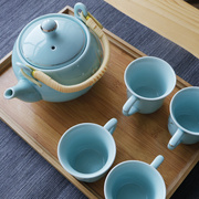 防烫杯景德镇陶瓷茶具套装，家用茶壶茶杯，现代简约中式手绘竹