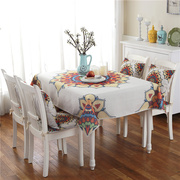 欧式桌布棉麻餐桌布，亚麻桌椅套件，布艺民族风桌布