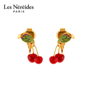Les Nereides小浆果樱桃耳夹式耳环耳钉式耳环甜美少女可爱水果