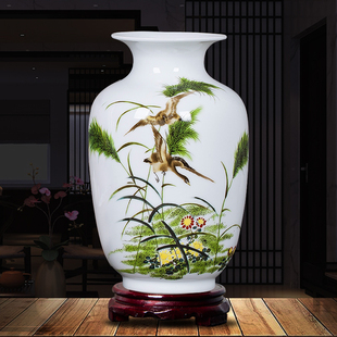 送底座d324景德镇陶瓷器花瓶，家居饰品摆件插花器客厅装饰工艺品