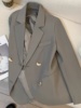 灰色英伦风西装外套女2024春季法式休闲时尚气质高级感小西服