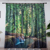 森林植物北欧油画定制成品窗帘 客厅卧室飘窗遮光布料免打孔安装