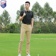 夏ZG6高尔夫男装球服装男士运动球衣黑色短袖T恤休闲卡其色长裤子