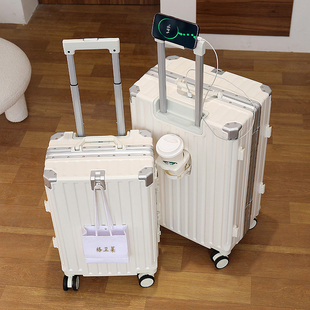 多功能行李箱女拉杆箱，男铝框可充电大容量旅行20寸登机密码皮箱子