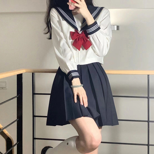 jk制服套装学院风半身裙日系原创春夏百褶裙子，少女学生水手服上衣