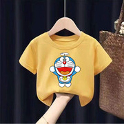 哆啦A梦2022夏装儿童短袖t恤半袖女童t恤男童短袖童装打底短