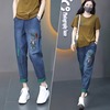 哈伦牛仔裤女2024年夏季薄款裤子设计感萝卜裤小个子九分裤