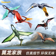 玩模乐实心侏罗纪仿真翼龙恐龙，模型套装始祖鸟古魔风神翼龙玩具