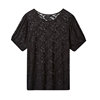 Puff Sleeve Sheer Lace大码修身镂空性感泡泡袖打底蕾丝衫罩衫