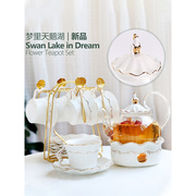 下午茶套装欧式茶具 蜡烛煮茶炉 英式茶具玻璃水果茶壶花茶壶