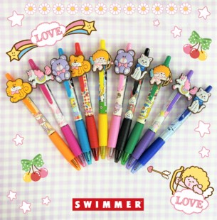 swimmer限定日本ipl限量款，昭和复古人物玩偶，彩色中性笔0.7mm