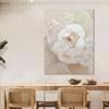 白色牡丹花客厅装饰画花卉肌理，手绘油画花开富贵玄关大芬油画